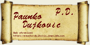 Paunko Dujković vizit kartica